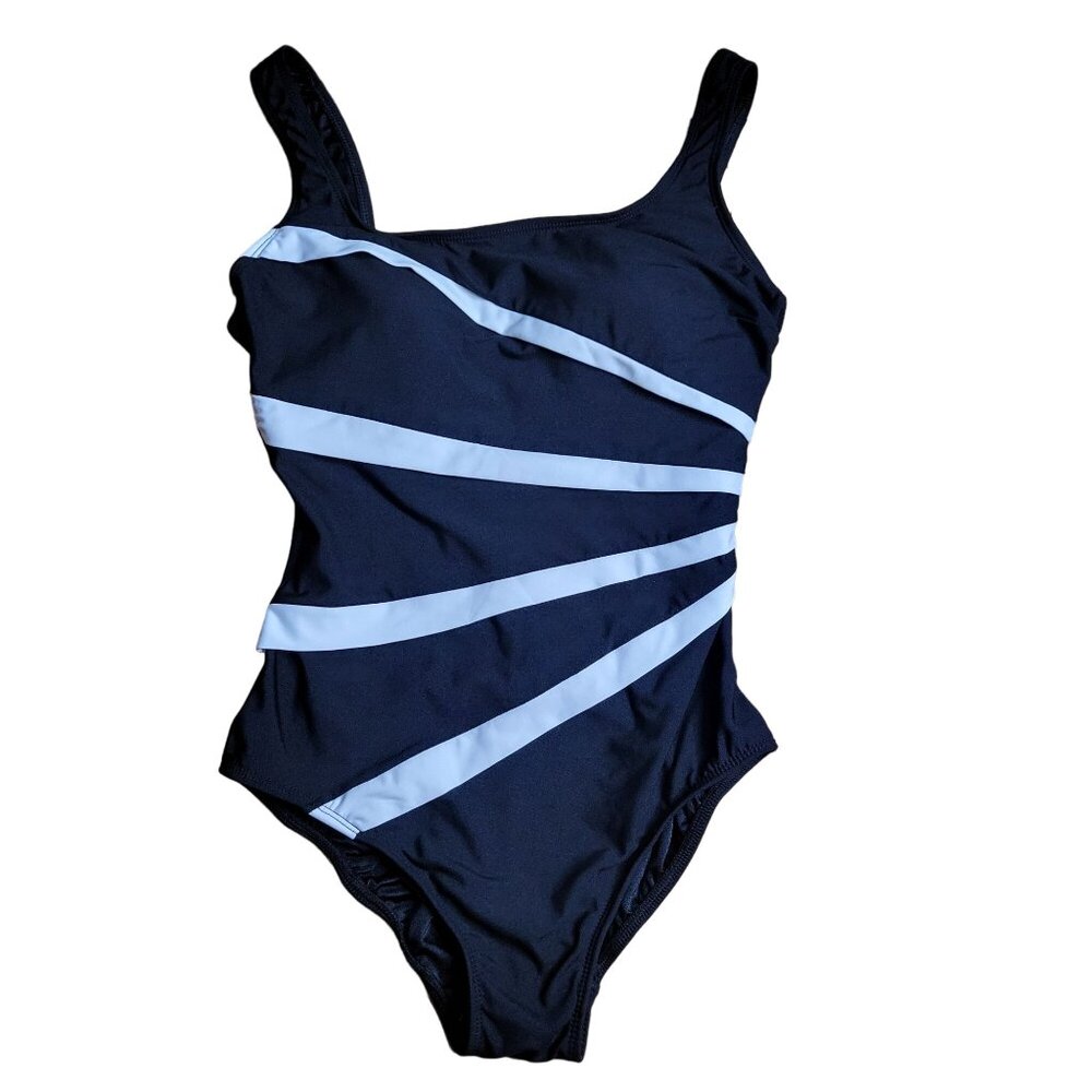 NWOT Longitude S Women's Vintage 80s 90s Retro One Piece Tummy Control Swimsuit‎